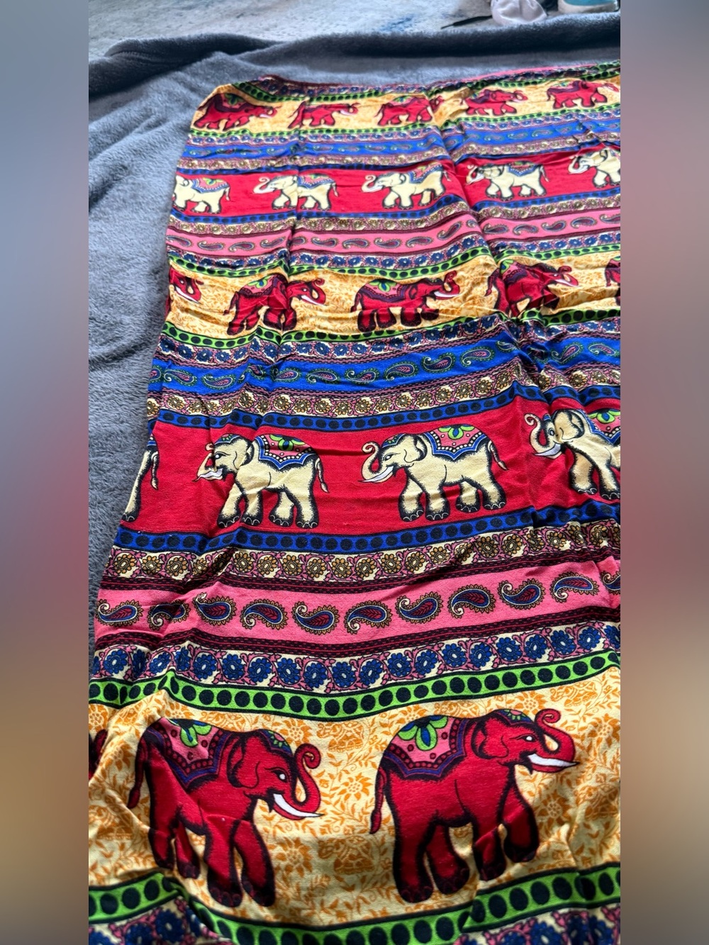 Bohemian Elephant Print coverup - Red & Multicolor